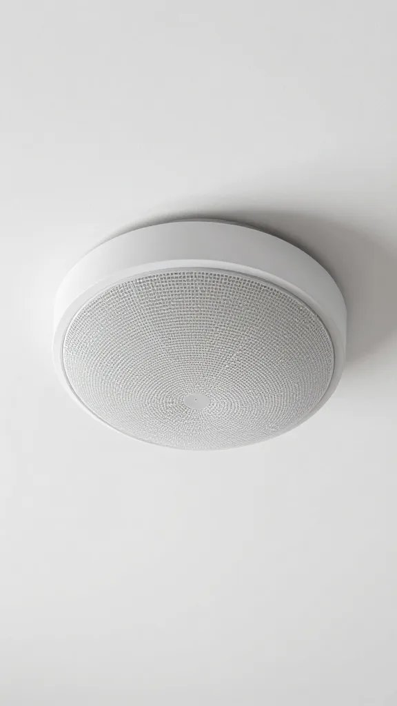 Closeup of a ceiling installation that complements high ceilings