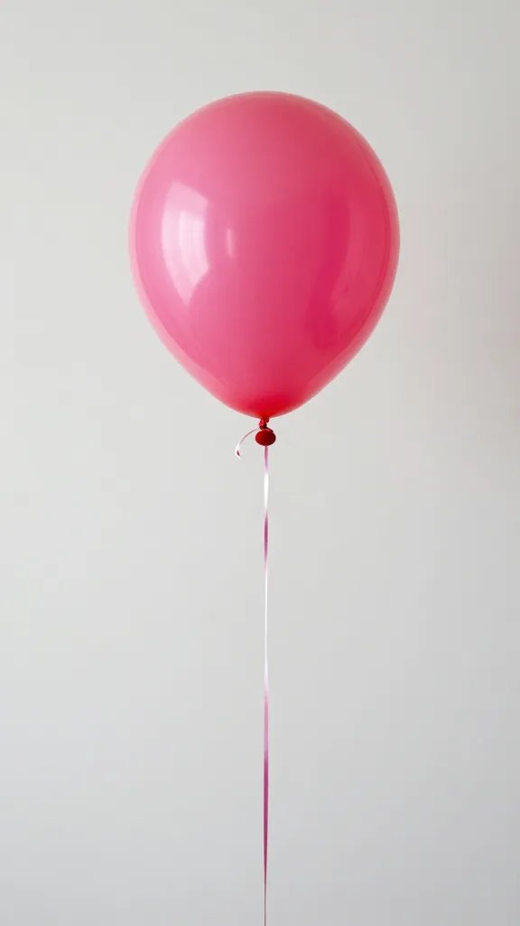 bold neon balloon against plain background, single focal balloon