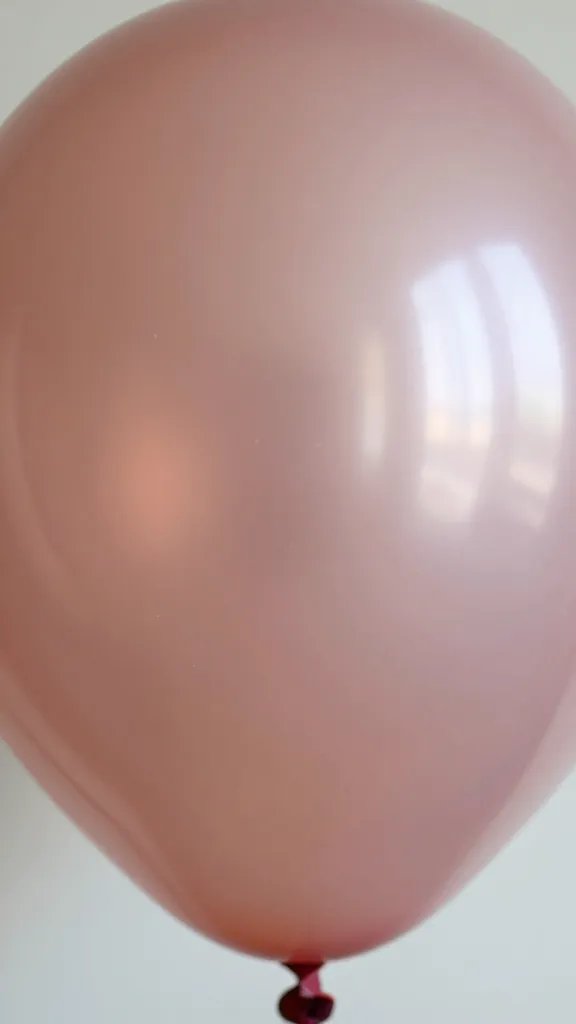 Closeup of a dusty rose balloon with pearl sheen texture
