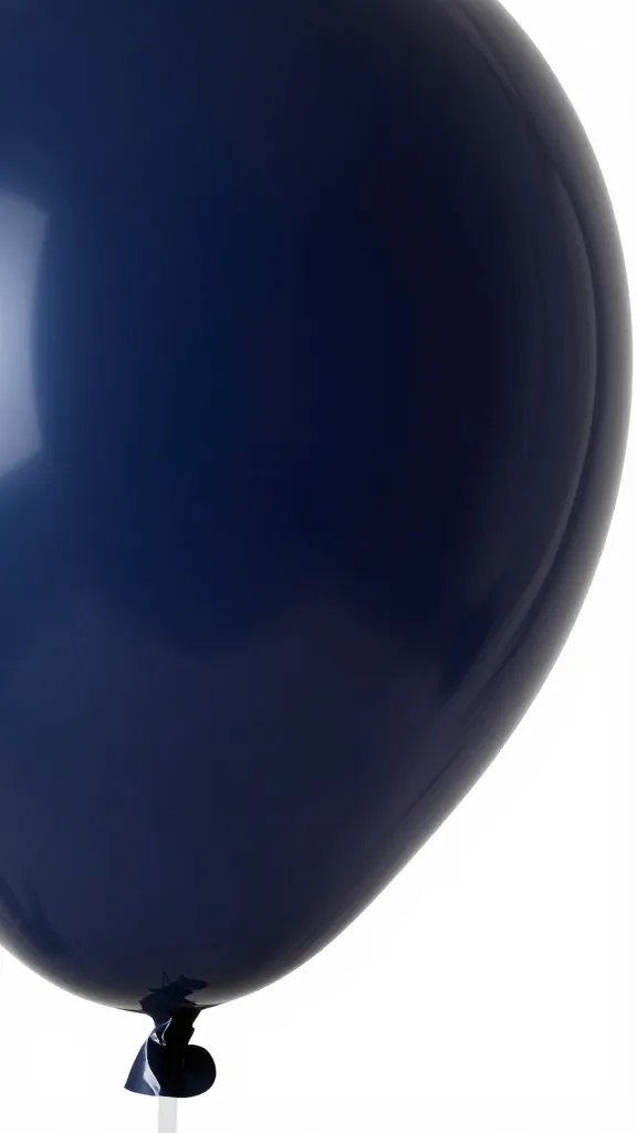 Closeup of a deep navy balloon featuring a subtle metallic accent
