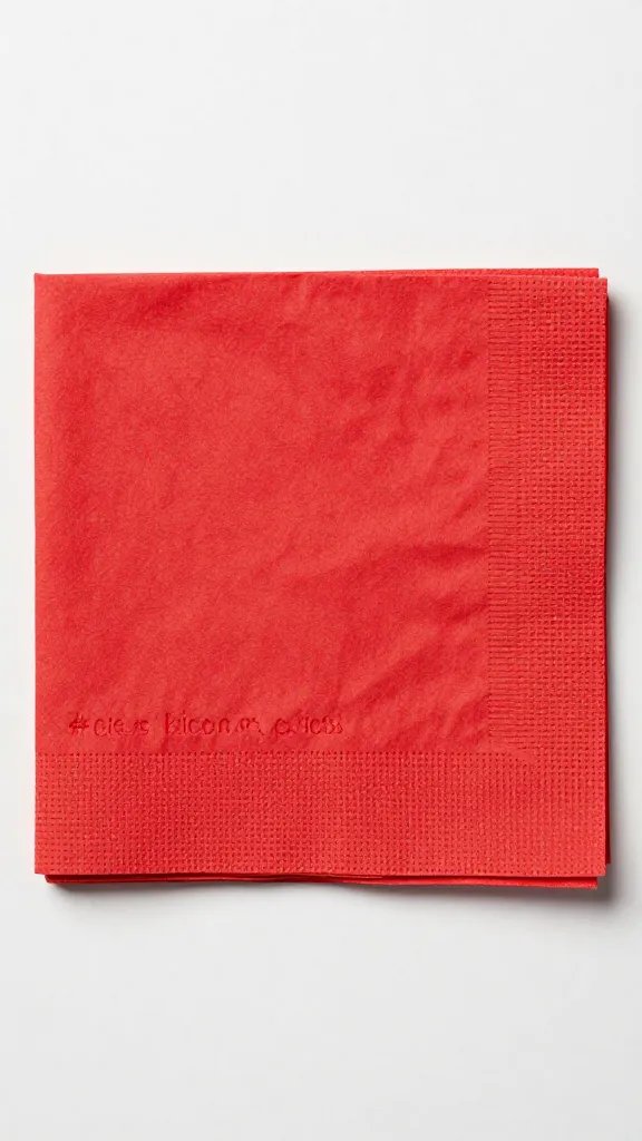 closeup of a bold napkin in a single statement color on a minimalist table