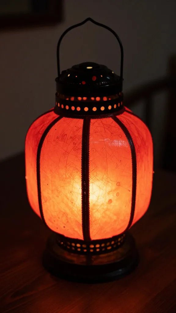 closeup of a single vibrant lantern as the table’s focal moment