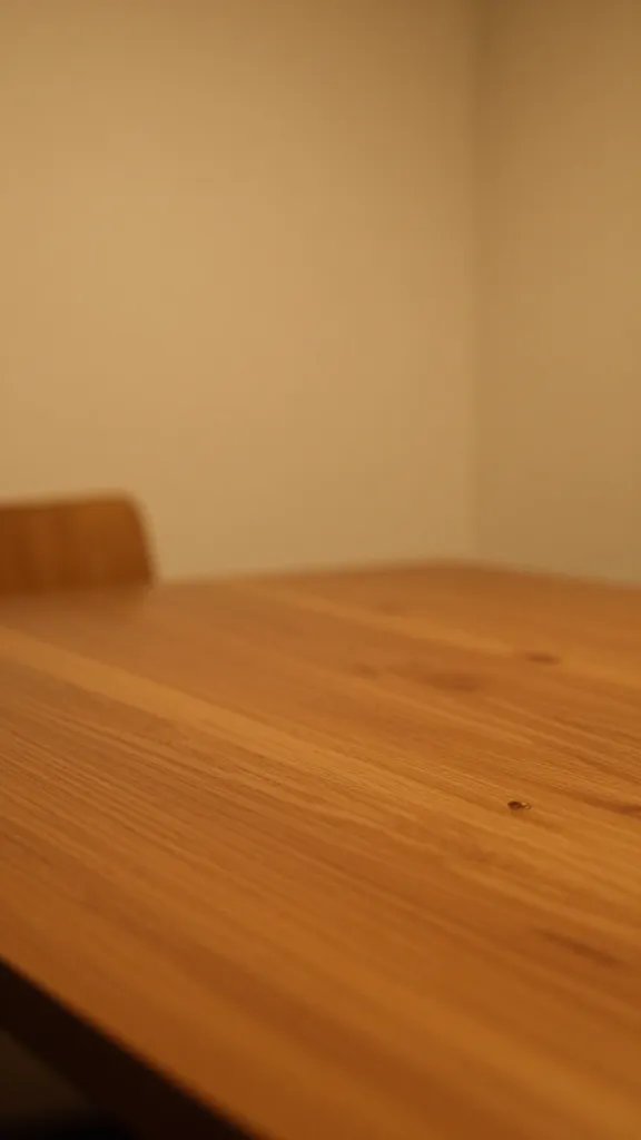 closeup of warm amber dining room lighting on tabletop