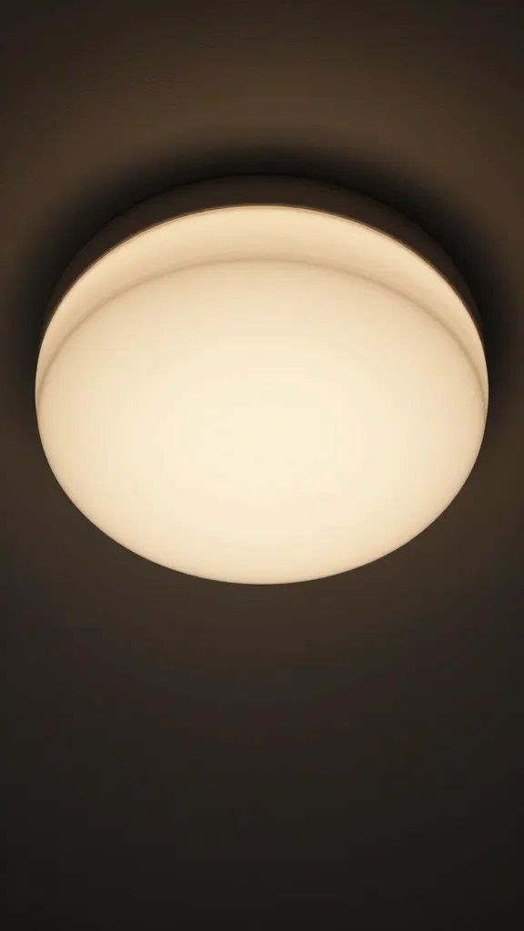 closeup of ambient ceiling light softly illuminating texture