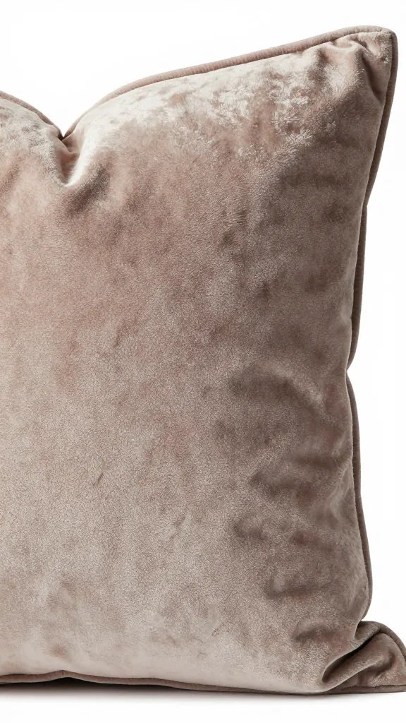 Closeup of a favorite decorative pillow with textured velvet