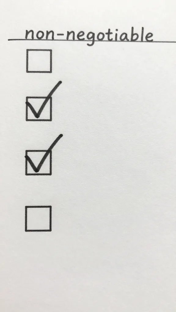 closeup of a to-do list with three non-negotiables checked