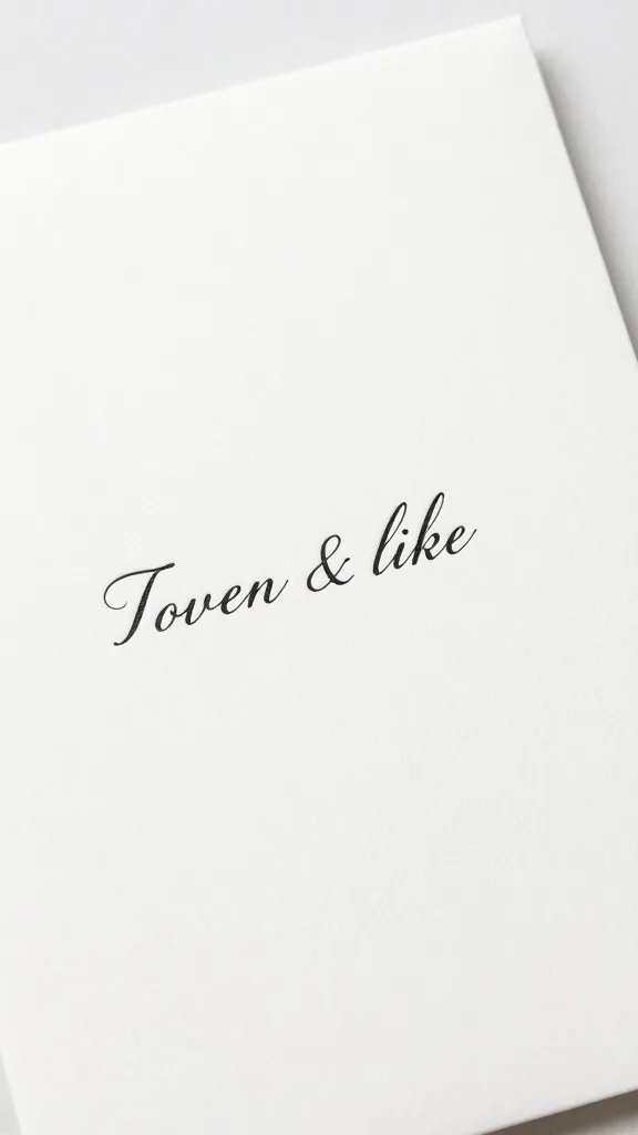 closeup of a single elegant invitation with minimalist typography