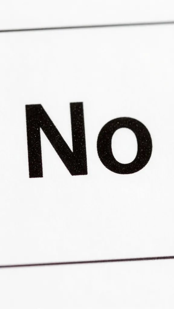 Closeup of one bold “No” stamp on a to-do list