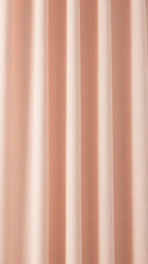 Close-up of a peachy blush linen curtain texture